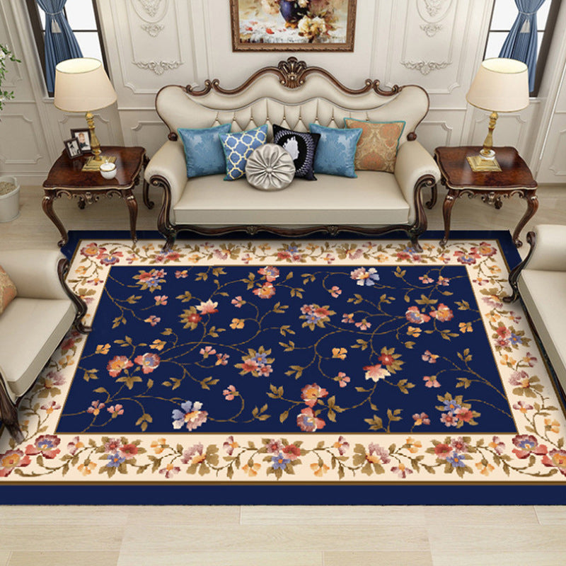 Chic Chinoiserie Carpet Multicolored Floral Carpet with Non-slip Back Stain Resistant Pet Friendly Carpet for the Living Room | Bowlift