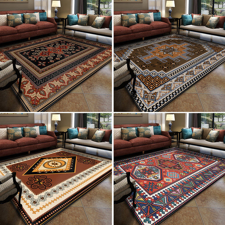 Turkish Conference Room Carpet Multicolored Symmetrical Tribal Pattern Carpet Polypropylene Non-Slip Stain Resistant Washable Carpet | Bowlift