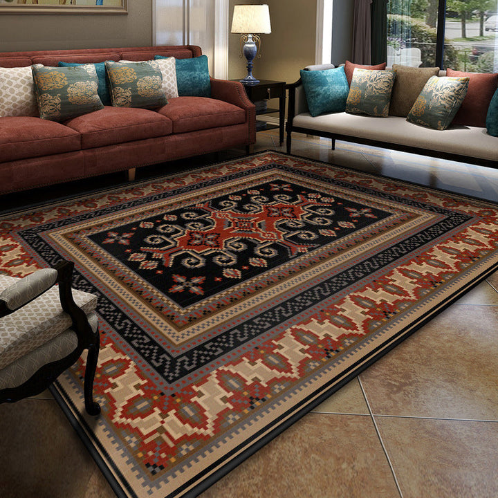 Turkish Conference Room Carpet Multicolored Symmetrical Tribal Pattern Carpet Polypropylene Non-Slip Stain Resistant Washable Carpet | Bowlift