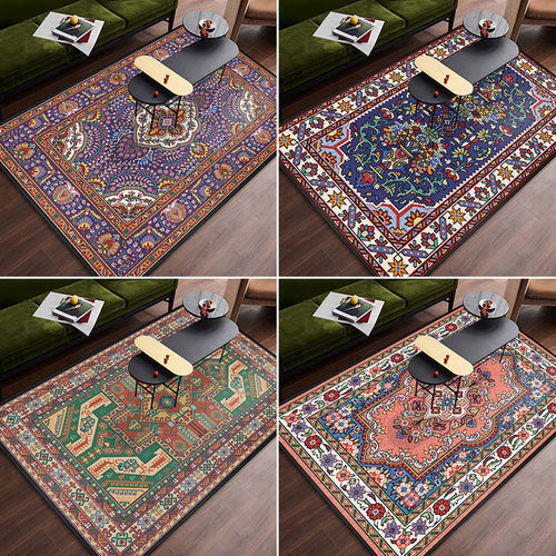BowLift | Persian tribal patterned carpet Multicolored polyester carpet Stain-resistant Pet-friendly Non-slip backing Carpet for bedroom