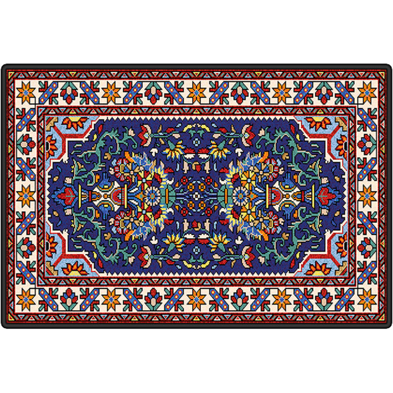 Persian tribal patterned rug Multicolored polyester rug Stain resistant Pet friendly Non-slip back Rug for the bedroom | Bowlift