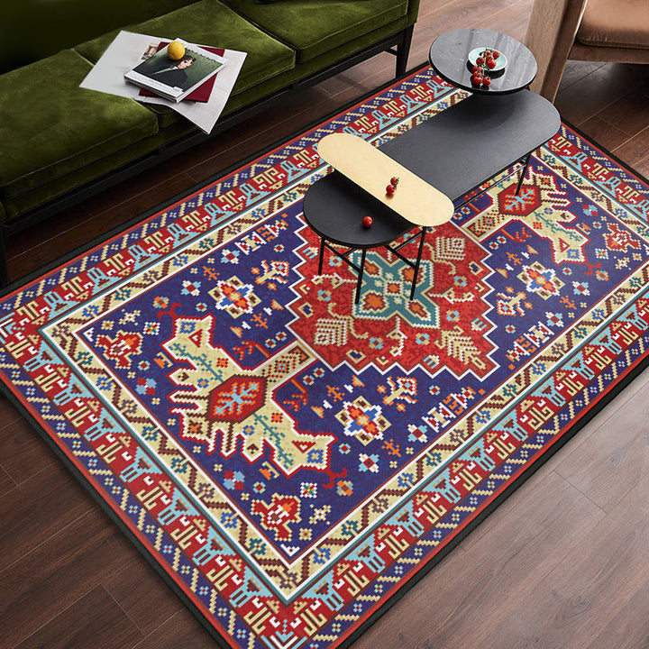 Persian tribal patterned rug Multicolored polyester rug Stain resistant Pet friendly Non-slip back Rug for the bedroom | Bowlift