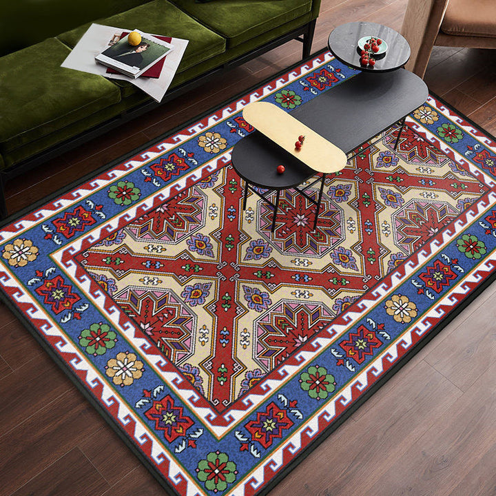 BowLift | Persian tribal patterned carpet Multicolored polyester carpet Stain-resistant Pet-friendly Non-slip backing Carpet for bedroom