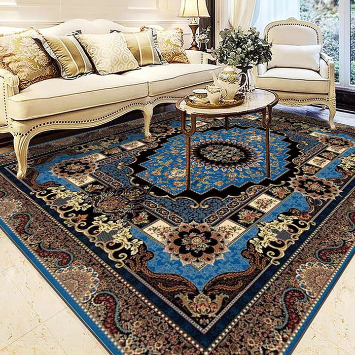 Glam Persian Indoor Carpet Multicolored Floral Print Rug With Non-Slip Bottom Machine Washable Pet-Friendly Rug for the Living Room | Bowlift