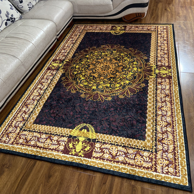 Glam Persian Indoor Carpet Multicolored Floral Print Rug With Non-Slip Bottom Machine Washable Pet-Friendly Rug for the Living Room | Bowlift