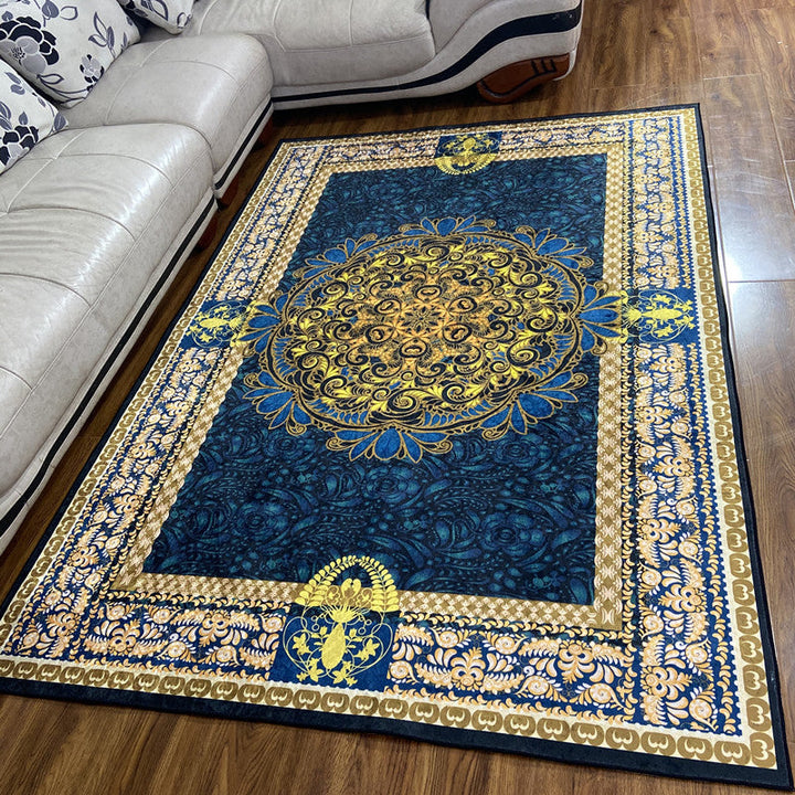 Glam Persian Indoor Carpet Multicolored Floral Print Rug With Non-Slip Bottom Machine Washable Pet-Friendly Rug for the Living Room | Bowlift