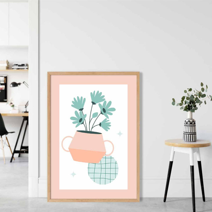 Boho Kitchen Pastels Pink Blue Poster No. 1 | Bowlift