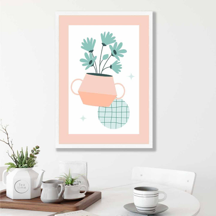 Boho Kitchen Pastels Pink Blue Poster No. 1 | Bowlift