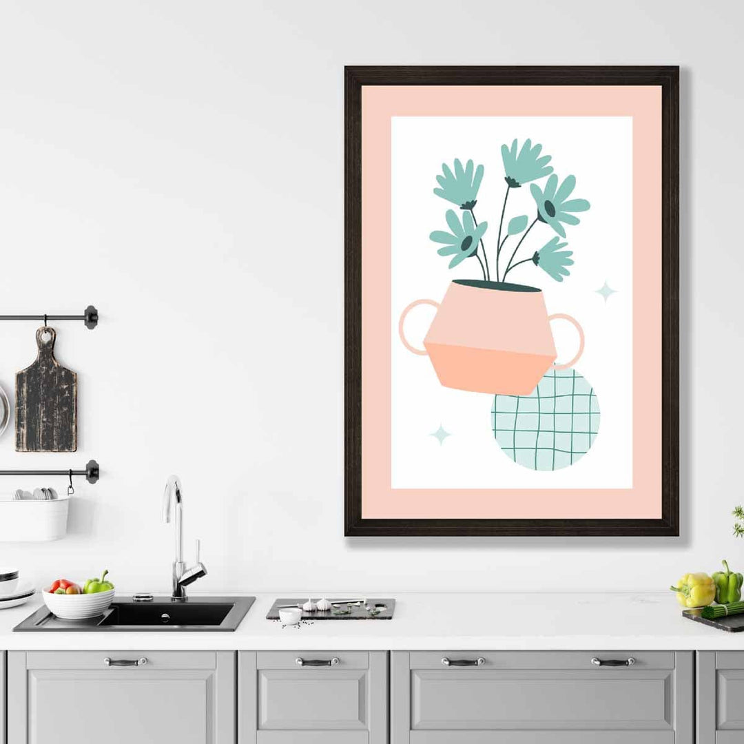 Boho Kitchen Pastels Pink Blue Poster No. 1 | Bowlift