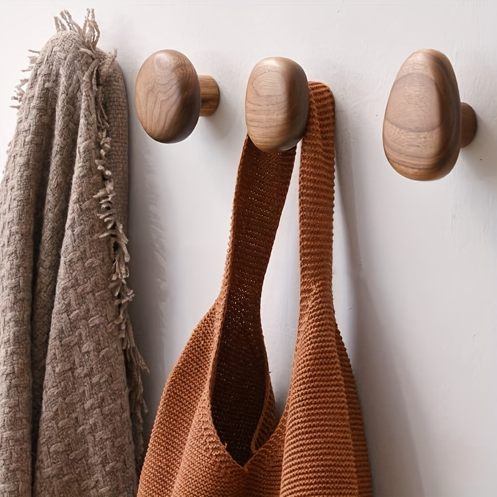 BowLift | WoodCraft Wooden Wall Hooks Set – Handmade design of walnut and beech wood