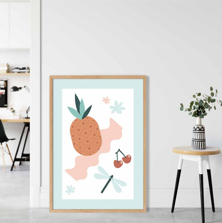 Boho Kitchen Pastel Pink Blue Poster No. 2 | Bowlift