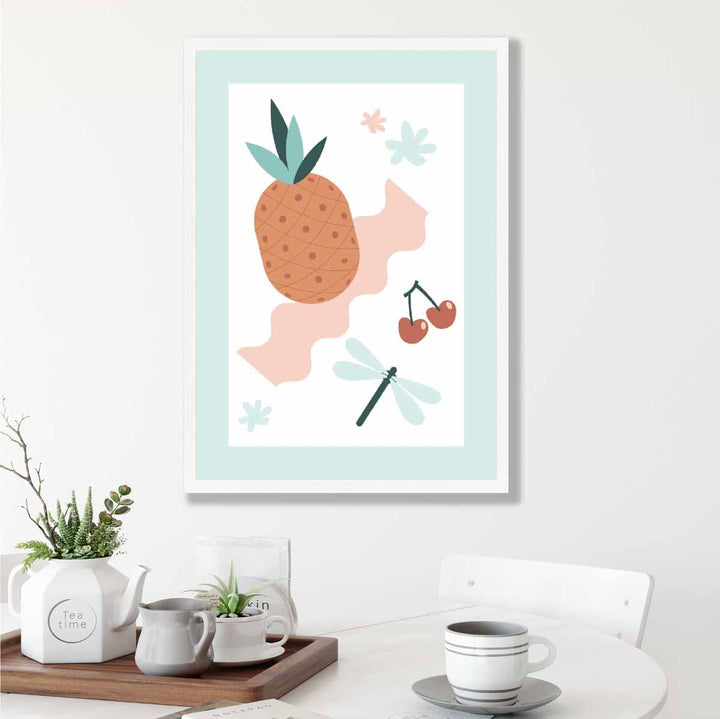 Boho Kitchen Pastel Pink Blue Poster No. 2 | Bowlift