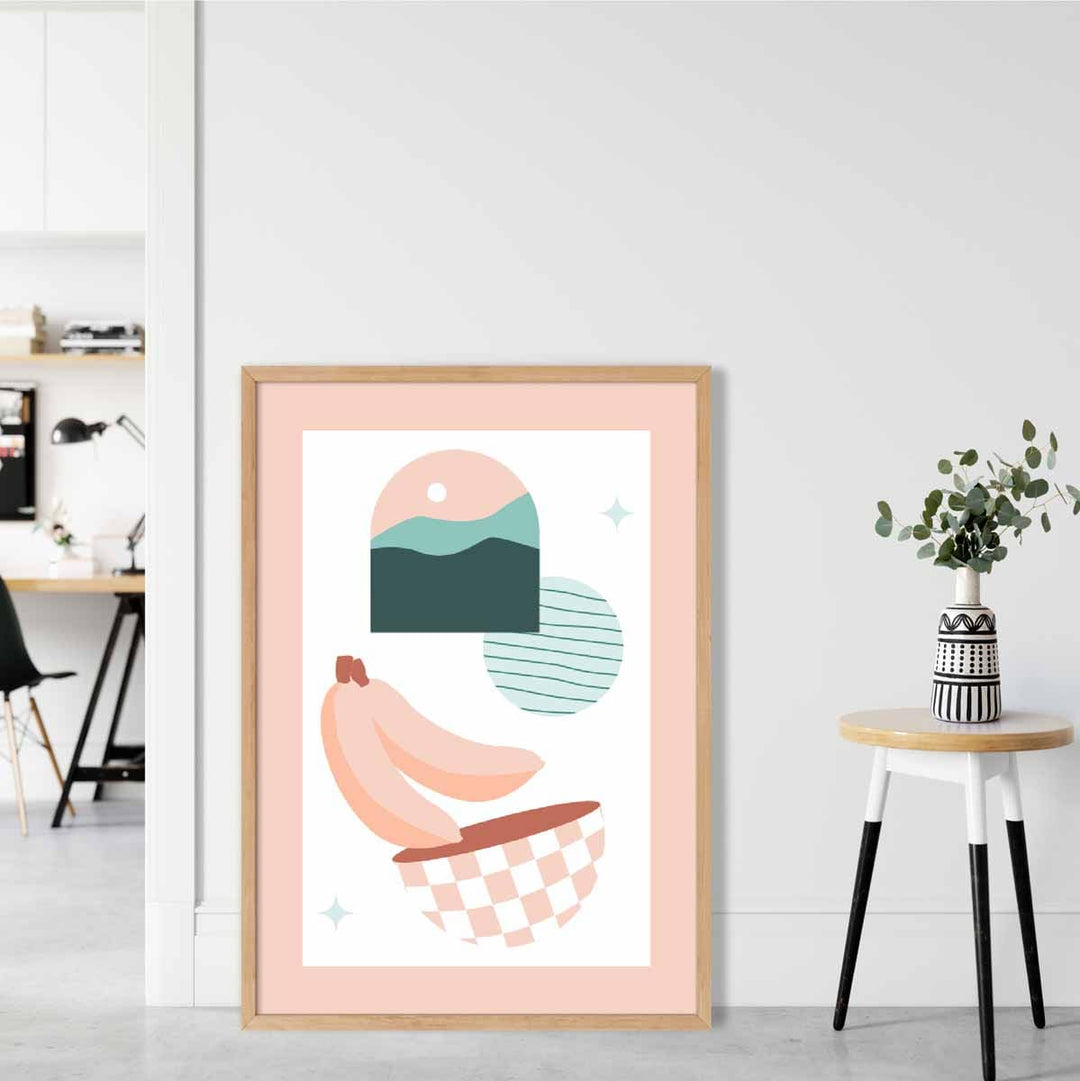 Boho Kitchen Pastel Pink Blue Poster No. 3 | Bowlift