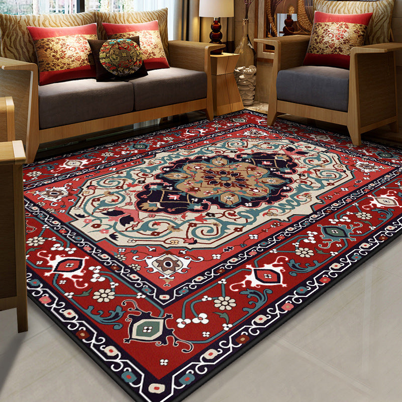 BowLift | Stralendel Multi-colored Flower Rug Synthetic Moroccan Rug Washable Pet-friendly Non-slip Rug for Room