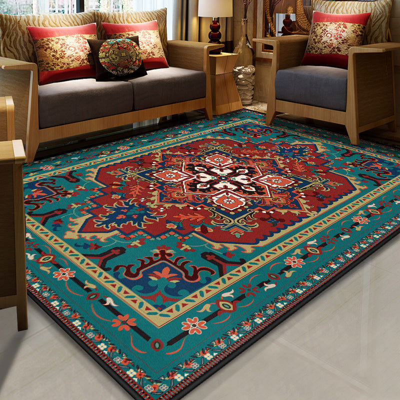BowLift | Stralendel Multi-colored Flower Rug Synthetic Moroccan Rug Washable Pet-friendly Non-slip Rug for Room