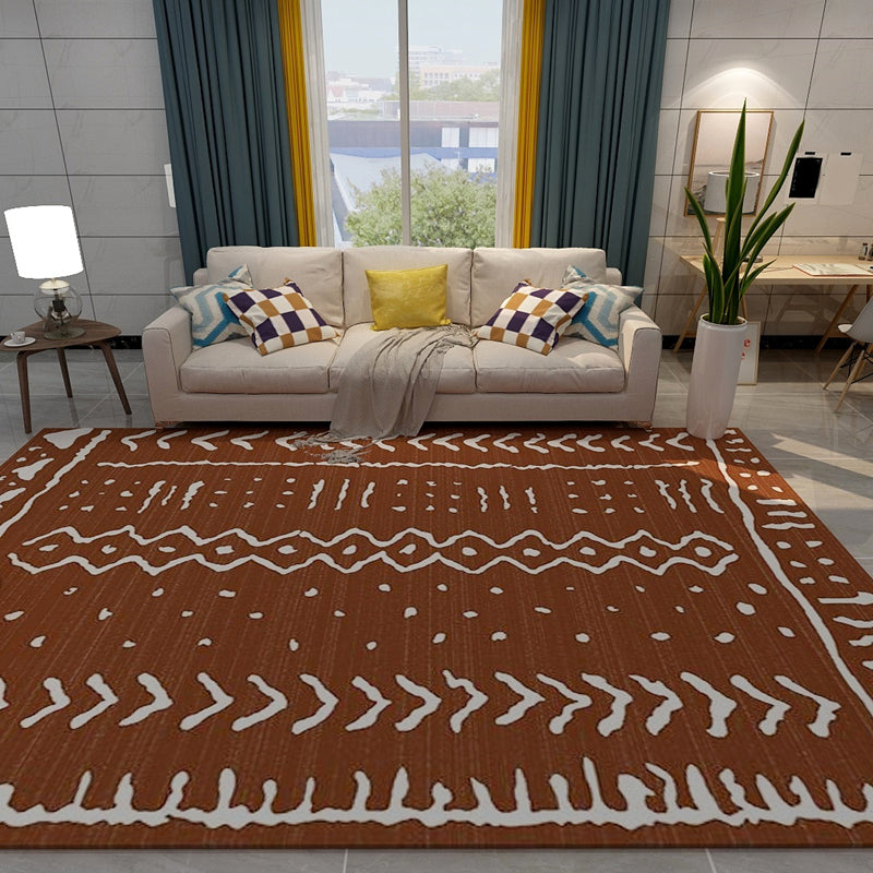 Multicolored Moroccan rug made of polypropylene, tribal floral rug, non-slip, dirt-repellent, washable rug for the living room | Bowlift