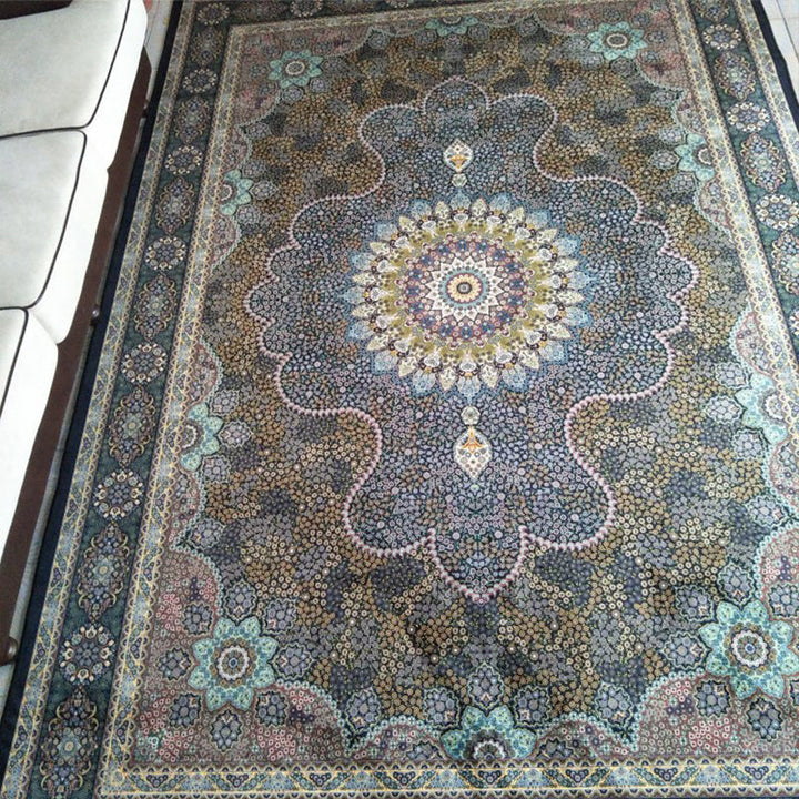 Aesthetic Moroccan Carpet Multicolored Flower Carpet Pet Friendly Non-Slip Back Machine Washable Rug for the Guest Room | Bowlift