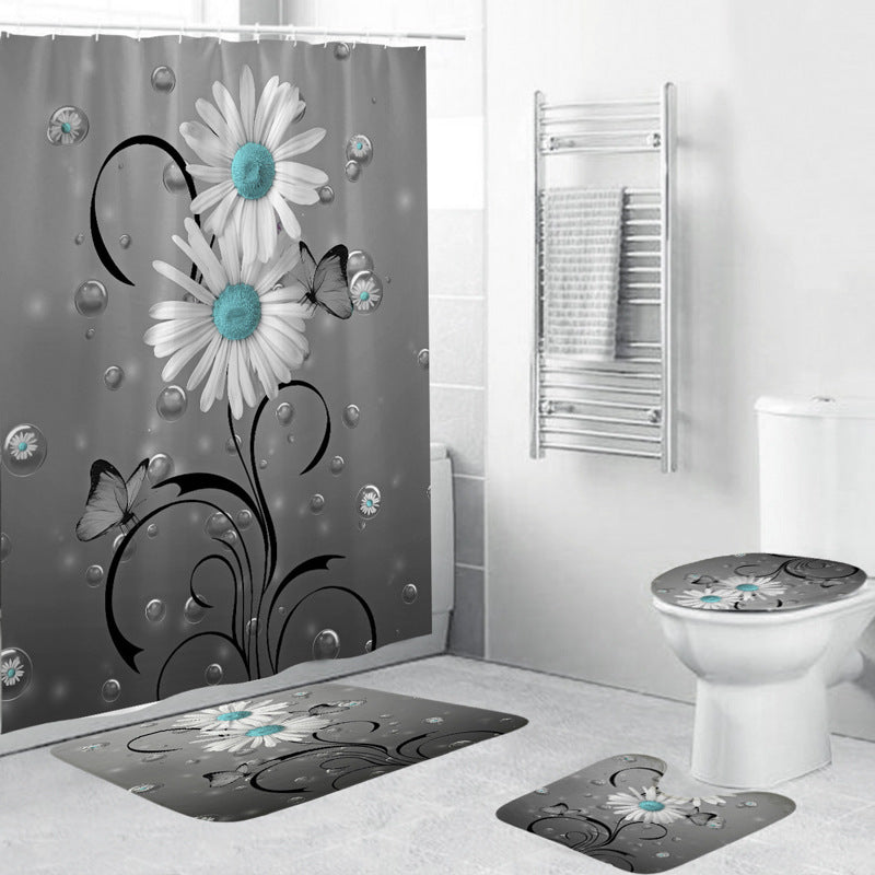 Cactus-Themed Shower Curtain Bowlift