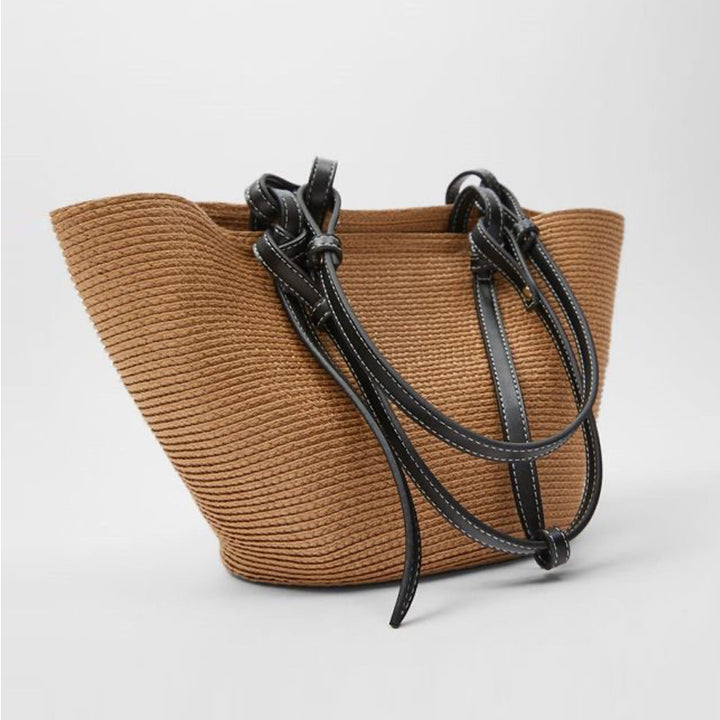 Generous basket bag with elegant leather accents Bowlift