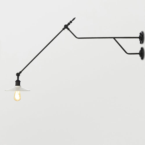 BowLift | Metal Black/Red/White Wall Lamp Cone Shade 1-Light Industrial Wall Lighting for Living Room