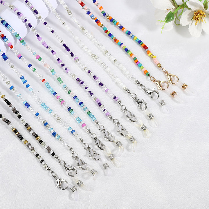 Colored bead necklace with carabiner clasp Bowlift