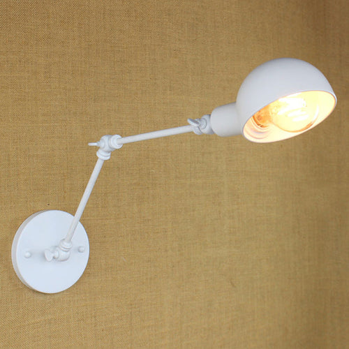 BowLift | 1 Bulb Wall Lamp Retro Style Swivel Arm Metal Mini Wall Light in White for the Home Office