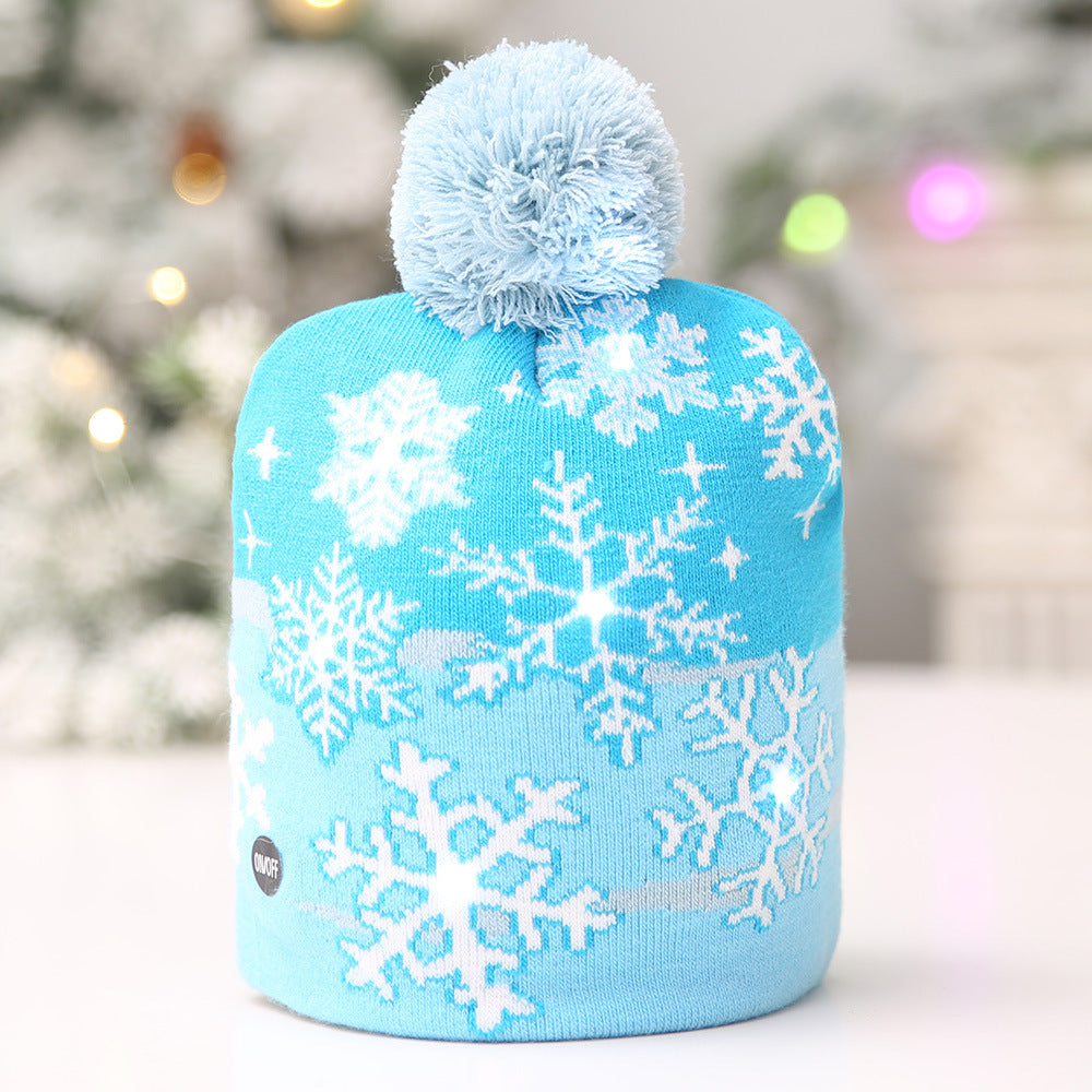 BowLift | Christmas Decoration Knitted LED Light Cap Christmas Tree Snowman Adult Child Hat