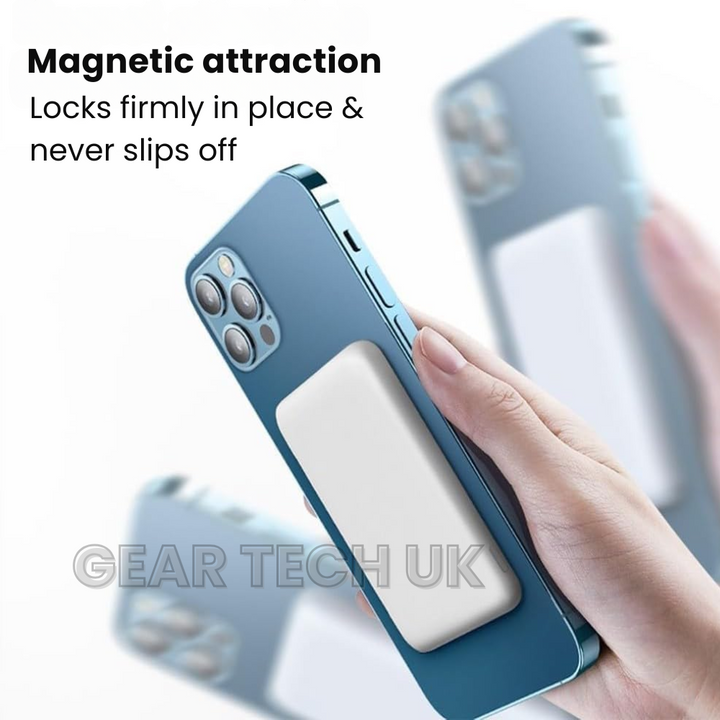 BowLift | Travel Power Bank UK – Magnetic Wireless Portable Charger with MagSafe | Slim External Battery Pack for Travelling, Holidays & Business