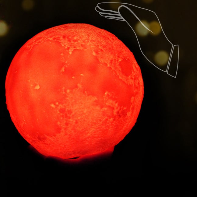 BowLift | Creative Mini Rechargeable 3D Printed Moon 1-Light LED Table Lamp