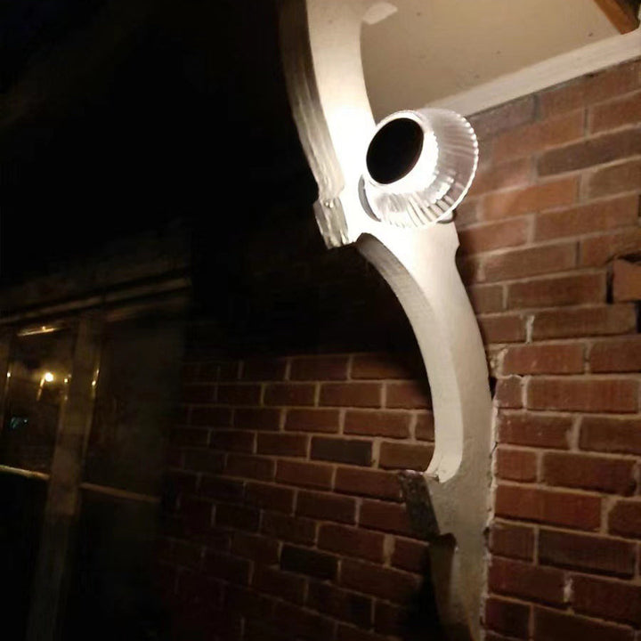 Contemporary Retro Solar Iron Alloy Plastic LED Waterproof Wall Sconce Lamp For Outdoor | Bowlift