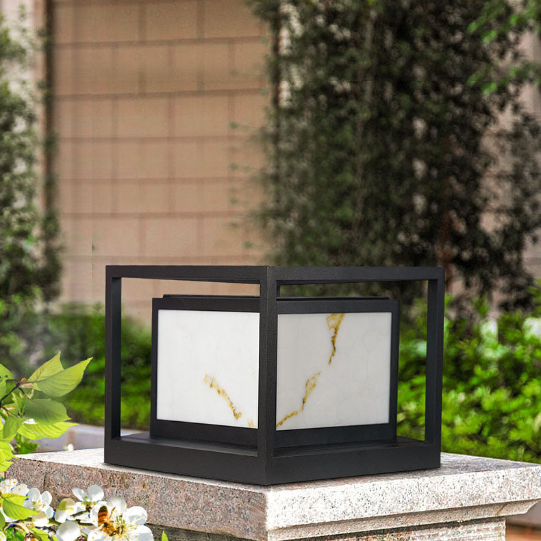 Modern Solar Square Chinese Outdoor Column Head Light LED Lawn Landscape Light | Bowlift