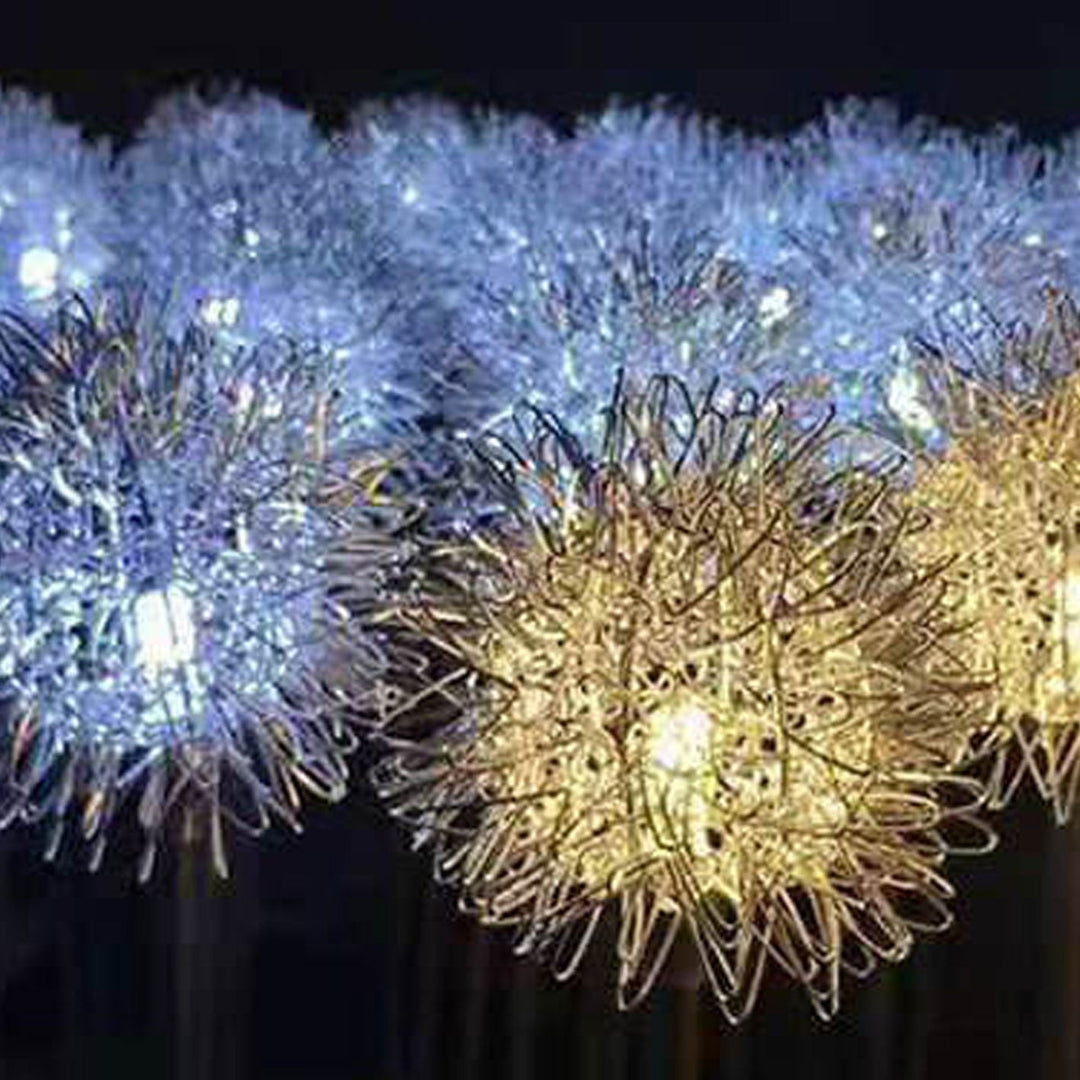Solar Dandelion Aluminum Wire Globe Light LED Outdoor Waterproof Luminous Garden Insert Ground Landscape Light | Bowlift