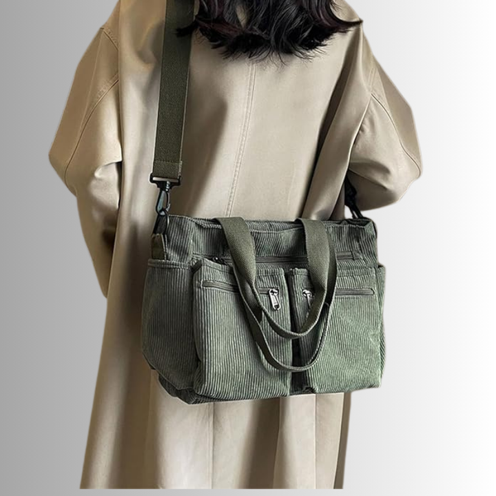 BowLift | Urban Cord Tote Stylish Corduroy Shoulder Bag – Spacious, Lightweight & Functional Everyday Tote