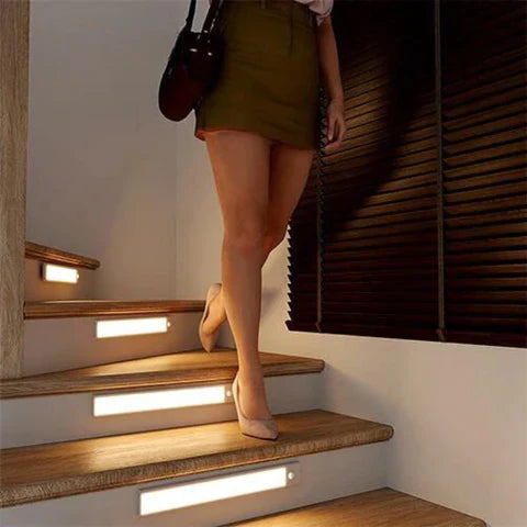 BowLift | Magnetic Motion Sensor Light | Modern Silver Design, USB Rechargeable & Easy to Install for Home Safety and Ambiance
