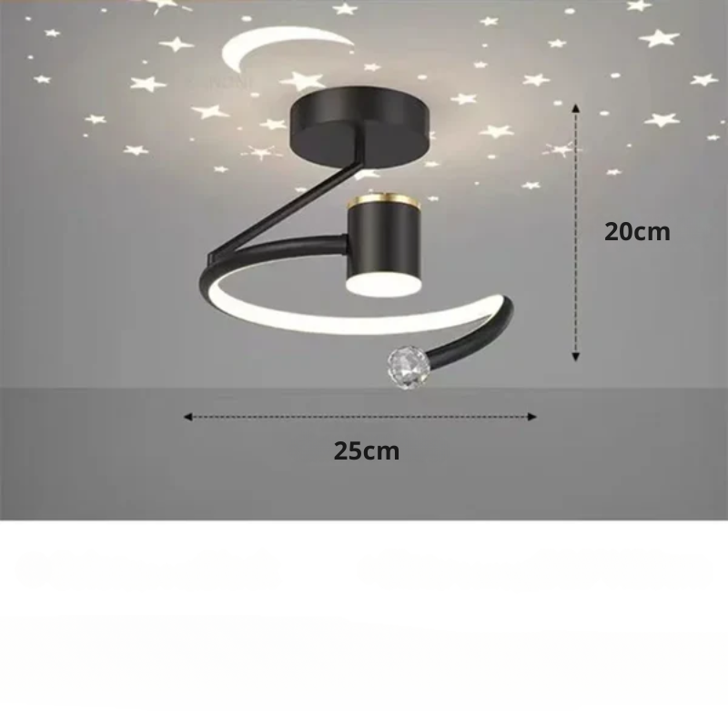 LED ceiling light with starry sky – Modern chandelier design for children's room and living room | Bowlift