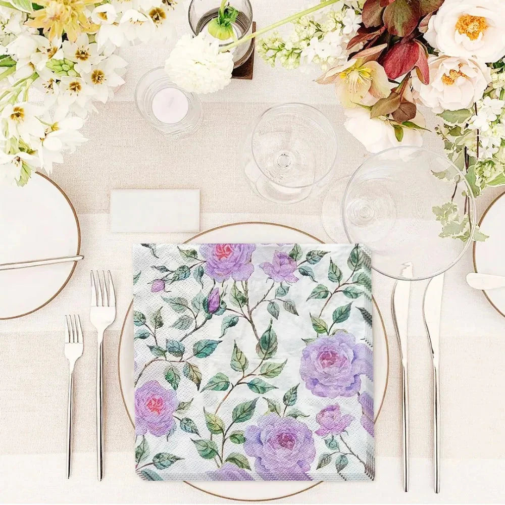 20pcs Exquisite Printing Napkins Paper Fresh Dining Tables Paper Napkin | Bowlift