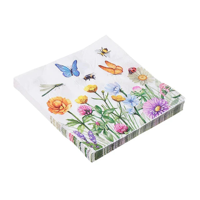 20pcs Green Plant Printed Napkin Papers Mouth Wiping Cloth Paper Towel | Bowlift