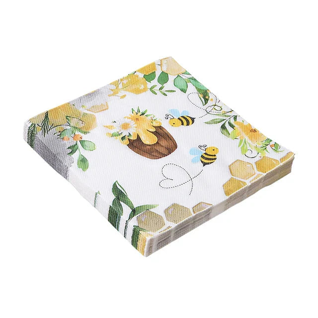 20pcs Green Plant Printed Napkin Papers Mouth Wiping Cloth Paper Towel | Bowlift