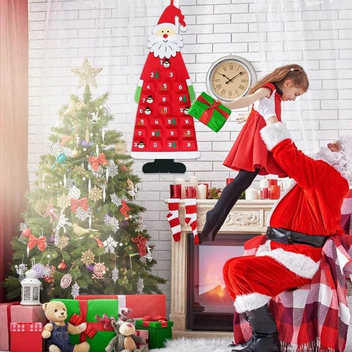 BowLift | Advent Calendar Fabric Christmas Hanging Pendant Santa Claus Felt Ornaments DIY Advent Calendars Christma Decoration Christmas
