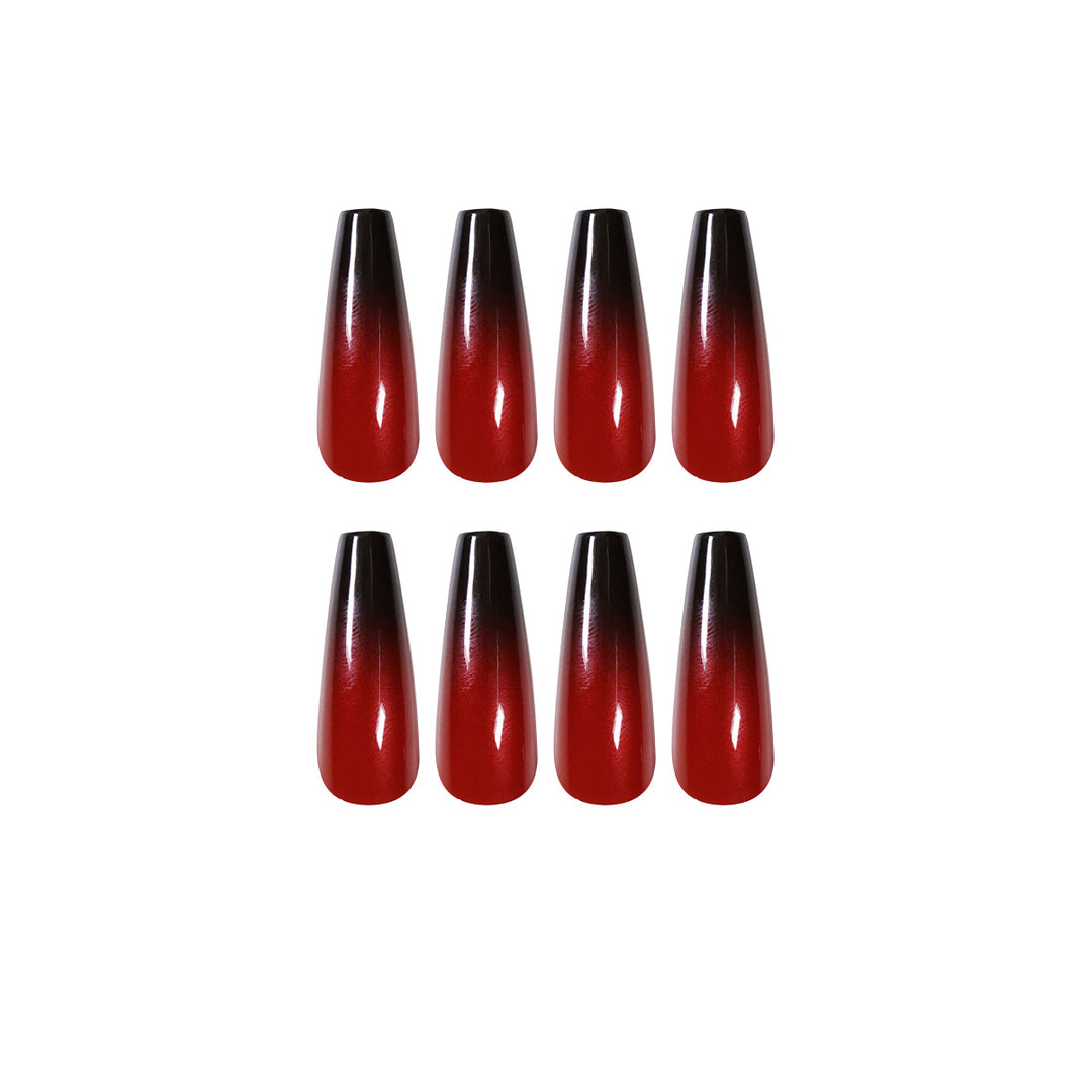 Artificial nail art in elegant stiletto design with glossy gradient colors Bowlift