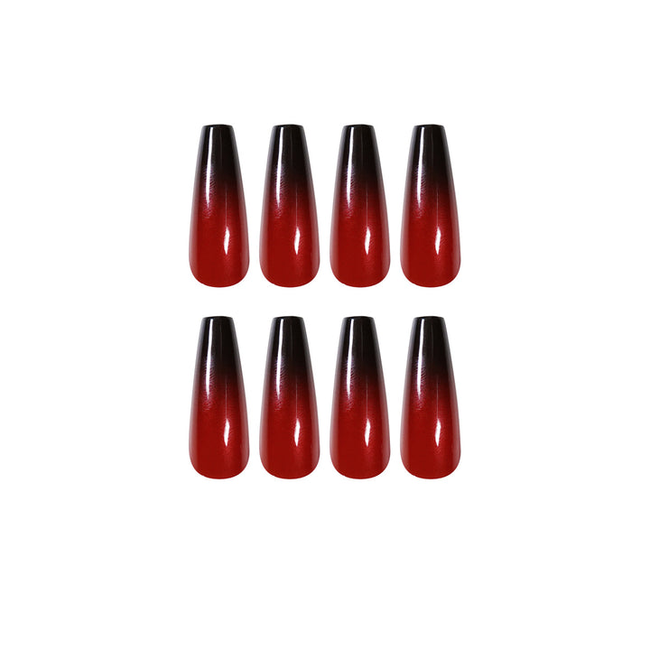 Artificial nail art in elegant stiletto design with glossy gradient colors Bowlift