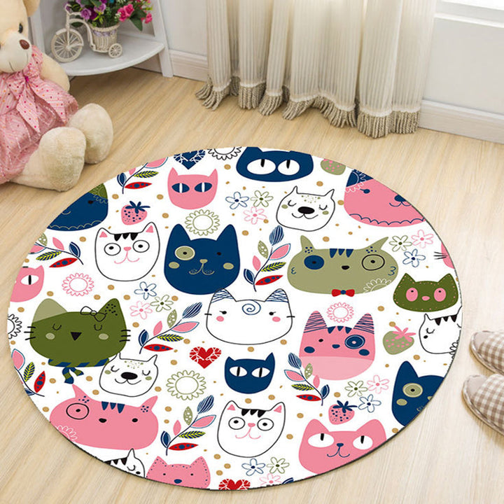 BowLift | Cartoon Colored Rug Multicolor Synthetic Carpet Stain Resistant Machine Washable Non-Slip Rug for Children's Room
