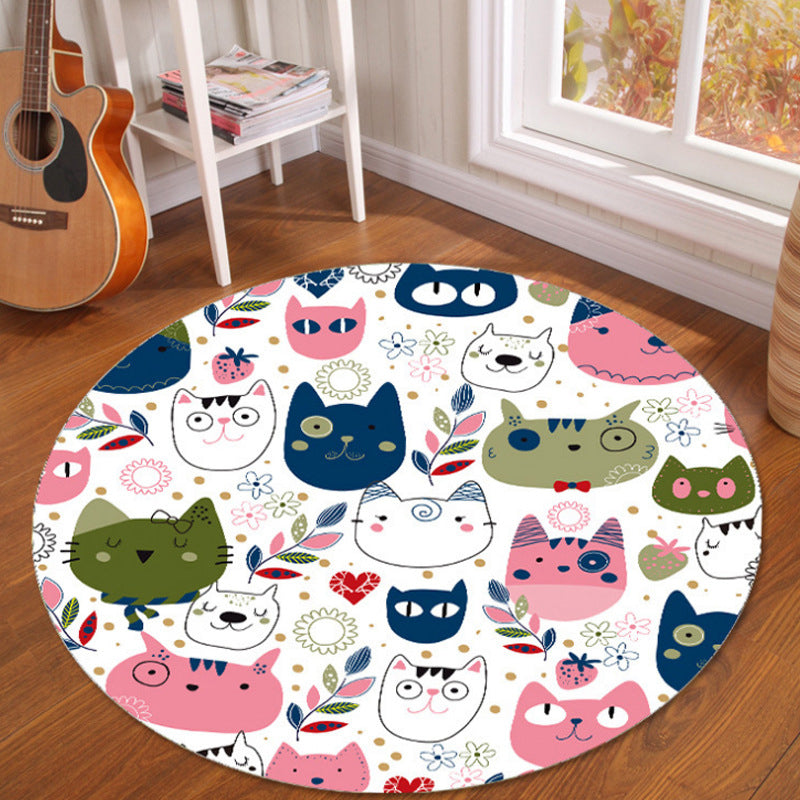 BowLift | Novelty Fairy Tale Patterned Rug Multicolor Children’s Rug Synthetic Pet Friendly Non-Slip Back Washable Rug for Home
