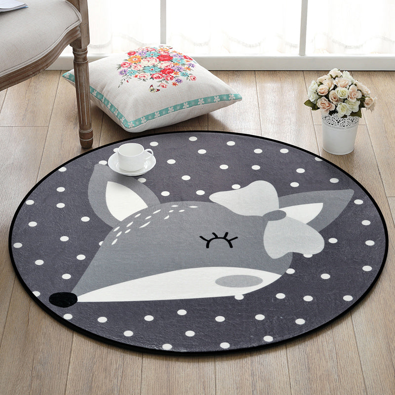 BowLift | Creative Cartoon Area Rug Multi Colors Animals with Dotted Background Carpet Washable Pet Friendly Non-Slip Rug for Children's Room
