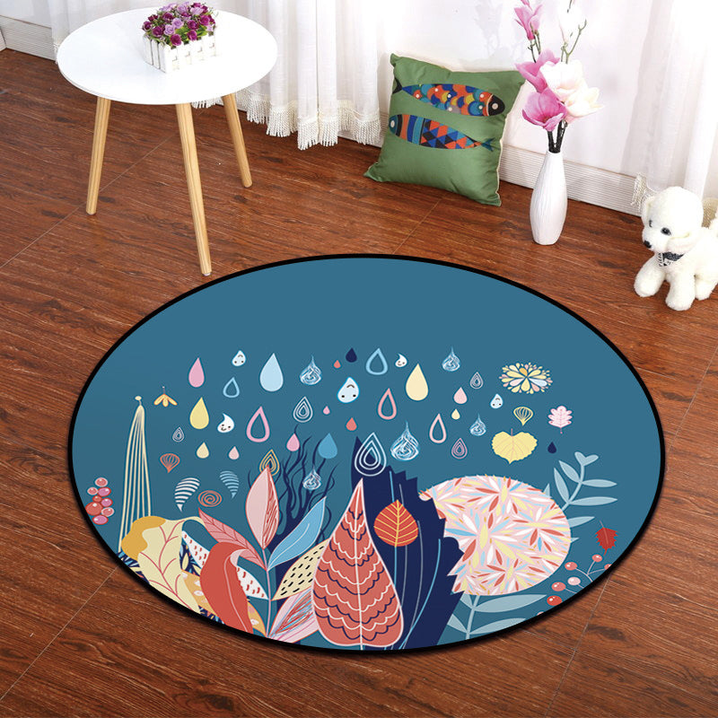 BowLift | Multicolor Animal Painting Print Carpet Polypropylene Cartoon Rug Non-slip Backing Pet-friendly Stain-resistant Carpet for Children's Room