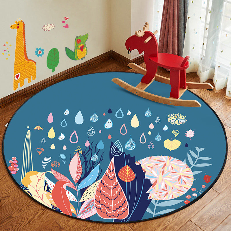 BowLift | Kids Style Children's Room Mat Multicolor Cartoon Rug Synthetic Pet Friendly Non-Slip Backing Machine Washable Rug