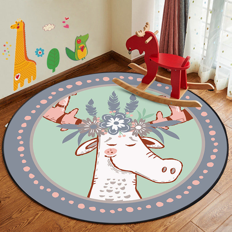 BowLift | Kids Style Children's Room Mat Multicolor Cartoon Rug Synthetic Pet Friendly Non-Slip Backing Machine Washable Rug