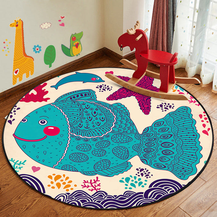 BowLift | Kids Style Children's Room Mat Multicolor Cartoon Rug Synthetic Pet Friendly Non-Slip Backing Machine Washable Rug