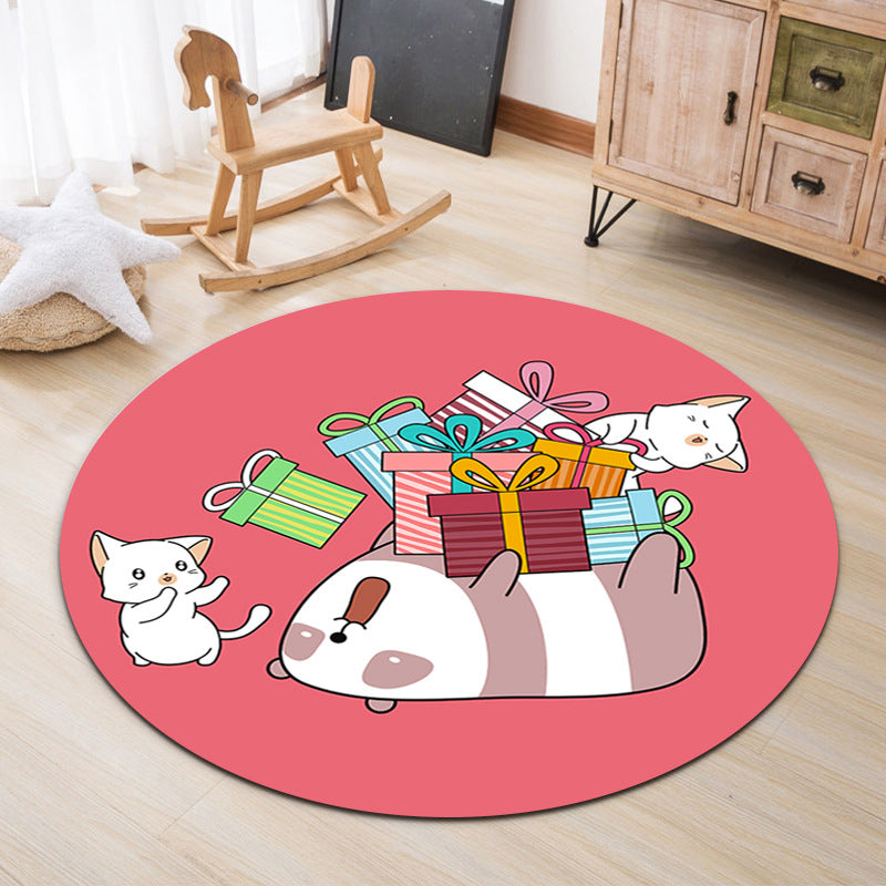 BowLift | Lovable Animal Area Rug Multicolored Cartoon Rug Polypropylene Machine Washable Stain Resistant Non-Slip Rug for Kindergarten