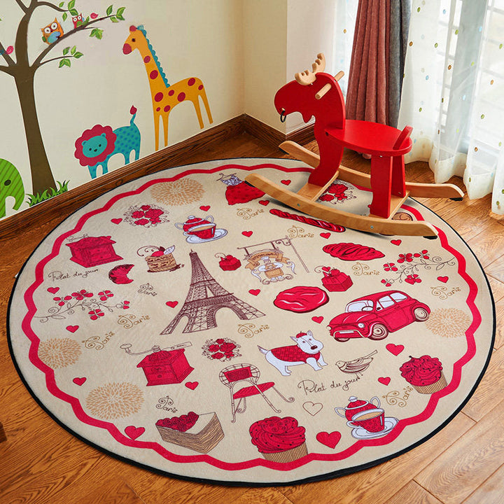 BowLift | Stylish Cartoon Rug Multicolor Fairy Tale World Rug Non-Slip Backing Machine Washable Stain Resistant Rug for Kindergarten